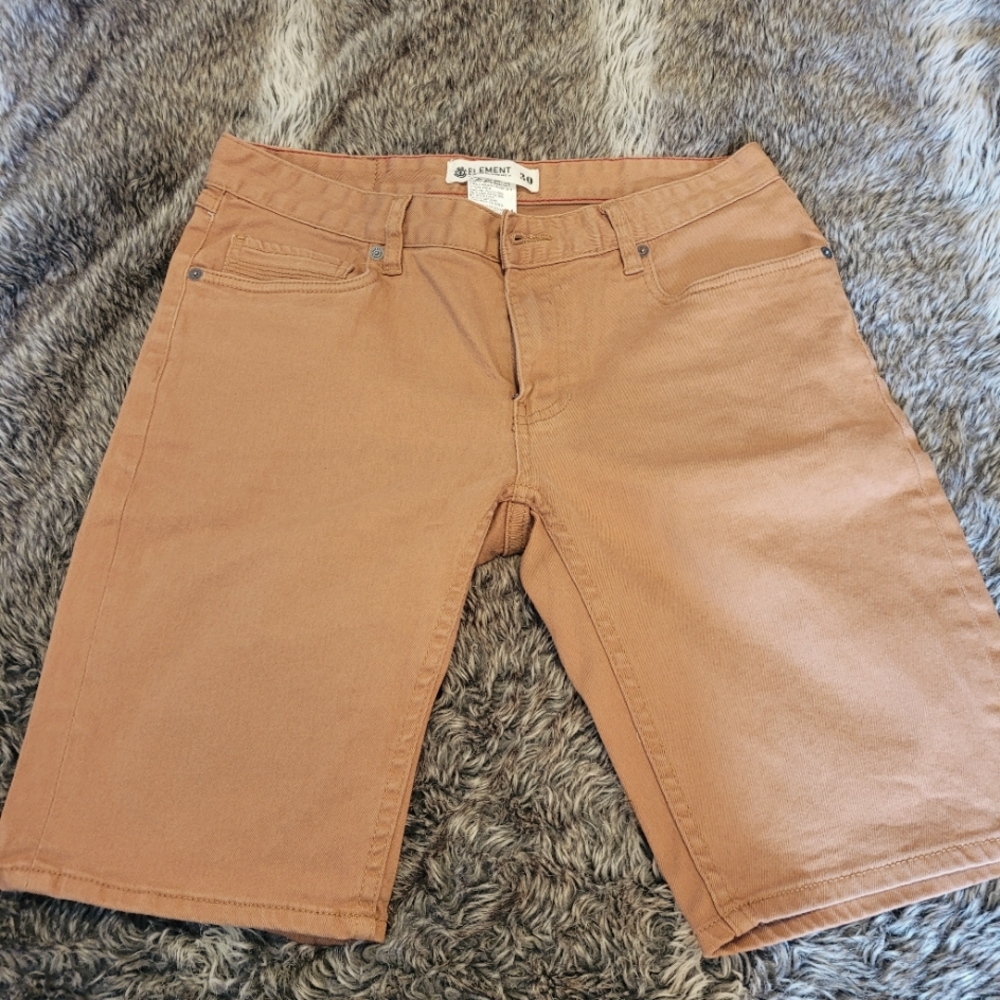 Element Tan Jean Shorts men's 30 waist 11 inseam